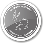 Tête de cerf avec coquille Richard, aluminium nickelé