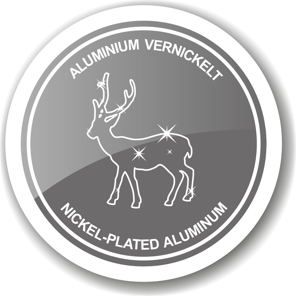 Tête de cerf avec coquille Richard, aluminium nickelé