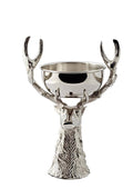 Tête de cerf avec coquille Richard, aluminium nickelé