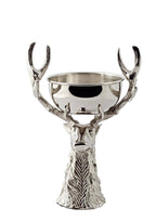 Tête de cerf avec coquille Richard, aluminium nickelé