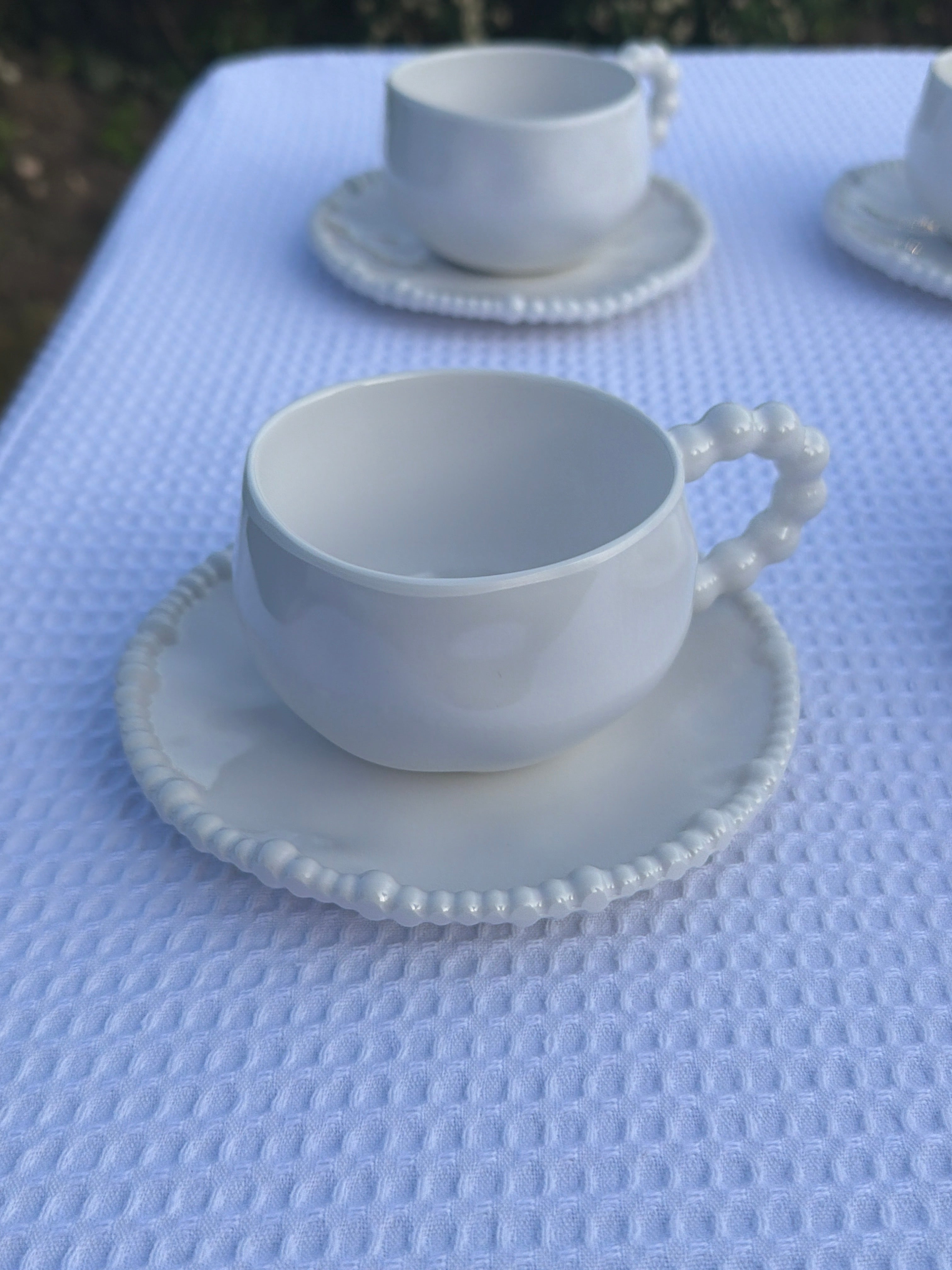 Service à Café Perles - 12 pièces en mélamine - 6 tasses & 6 soucoupes - À commander seul