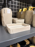 Porte-savon en reliefs pierre beige