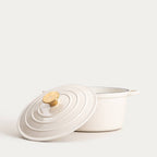 Cocotte en fonte | ANDREAS | beige traditionnelle 4 L