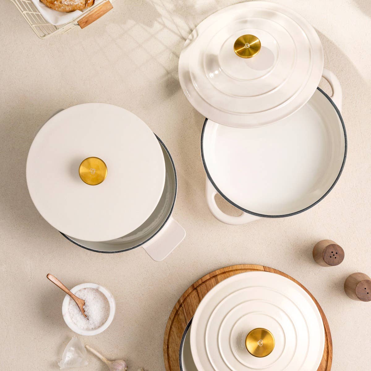 Cocotte en fonte | ANDREAS | beige plate 2,5 l