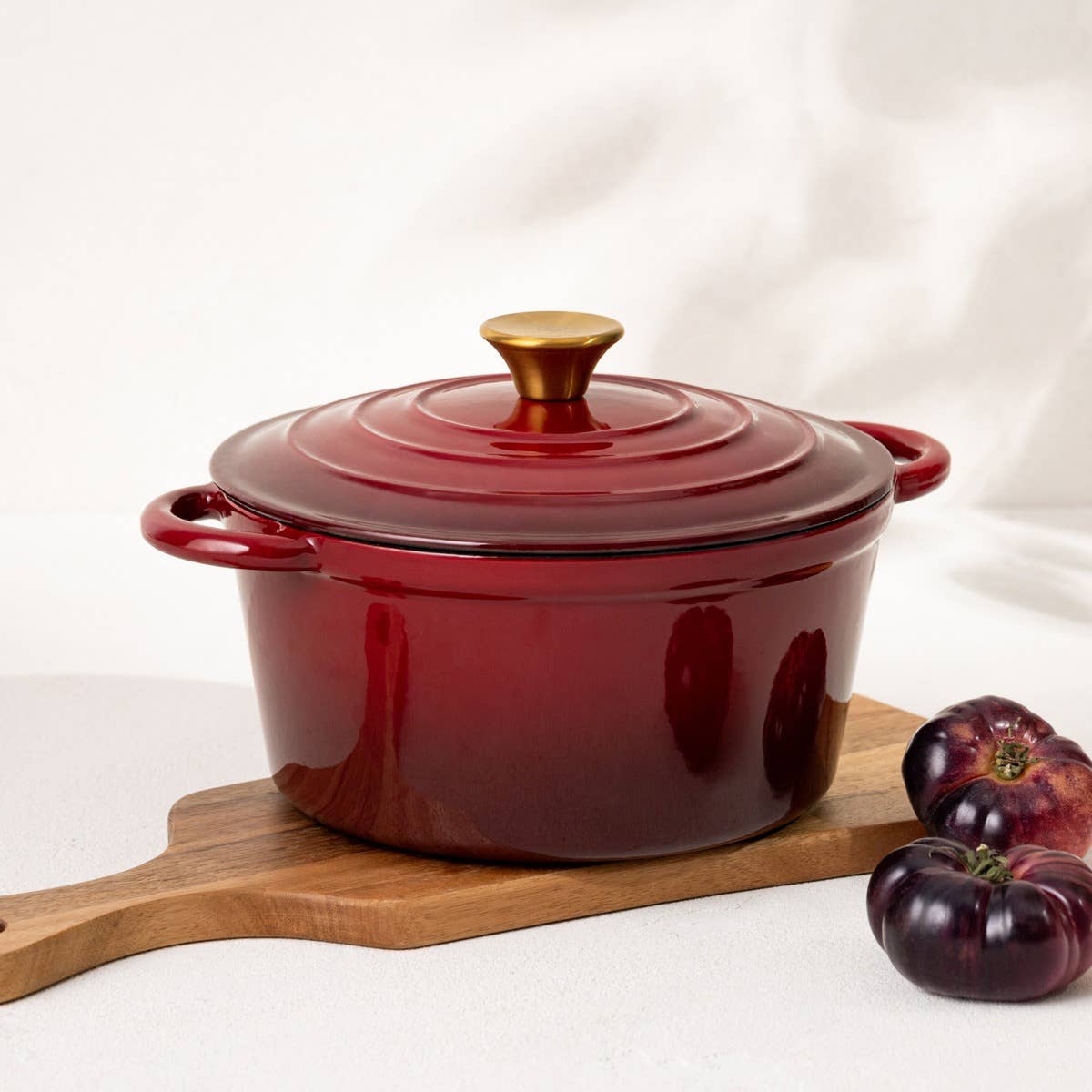 Cocotte en fonte | ANDREAS | ombré traditionnel bordeaux 4 L