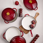 Cocotte en fonte | ANDREAS | ombré traditionnel bordeaux 4 L