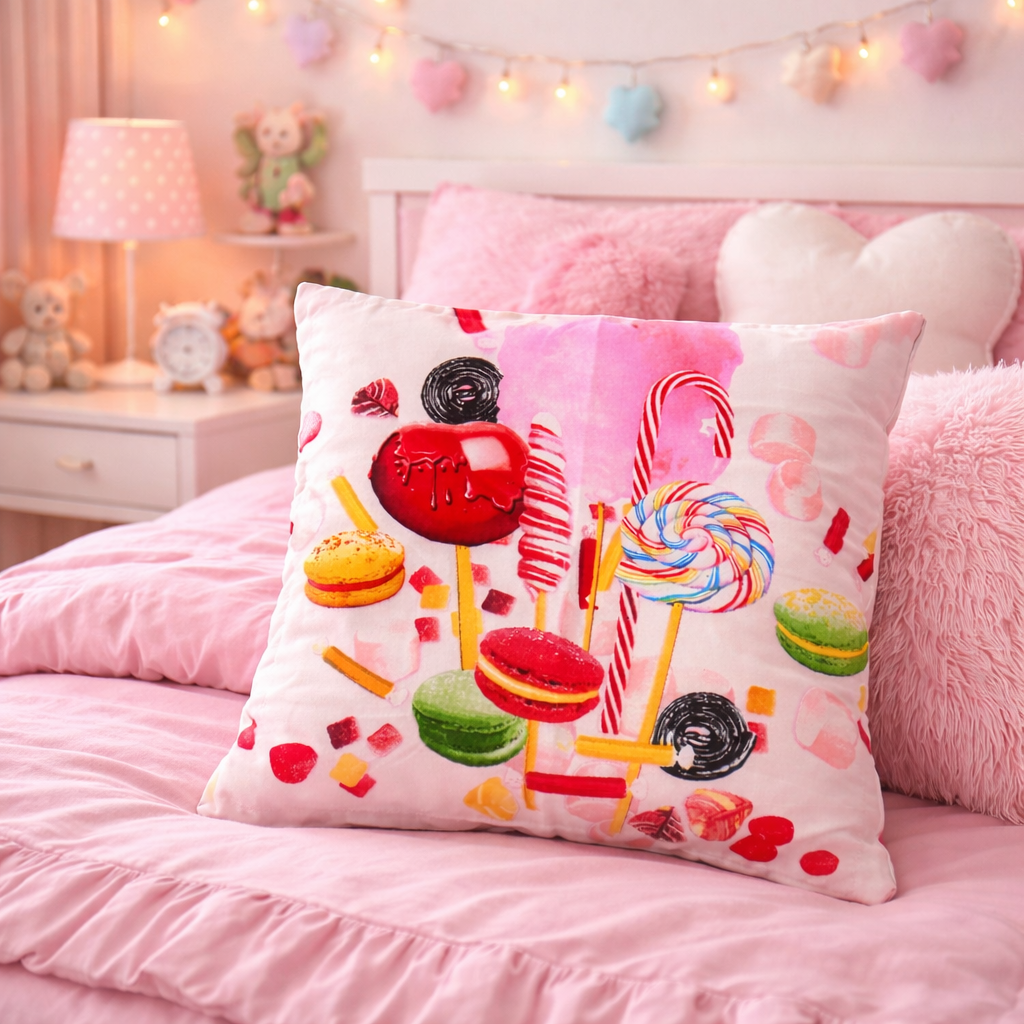 Housse à coussin microfibre 40×40 cm – Rose bonbons