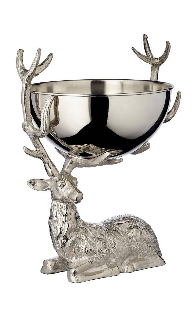 Refroidisseur de bouteille Hirsch en aluminium nickelé argenté Cerf
