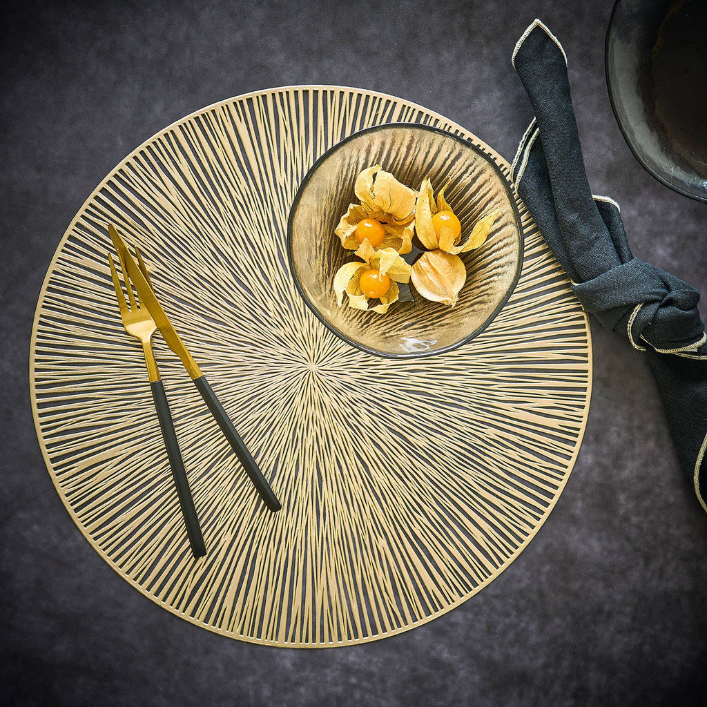 Set de table en plastique doré: Or / Env. Ø 38 cm