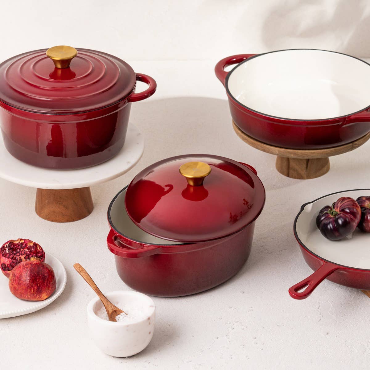 Cocotte en fonte | ANDREAS | ombré plat bordeaux 2,5 l