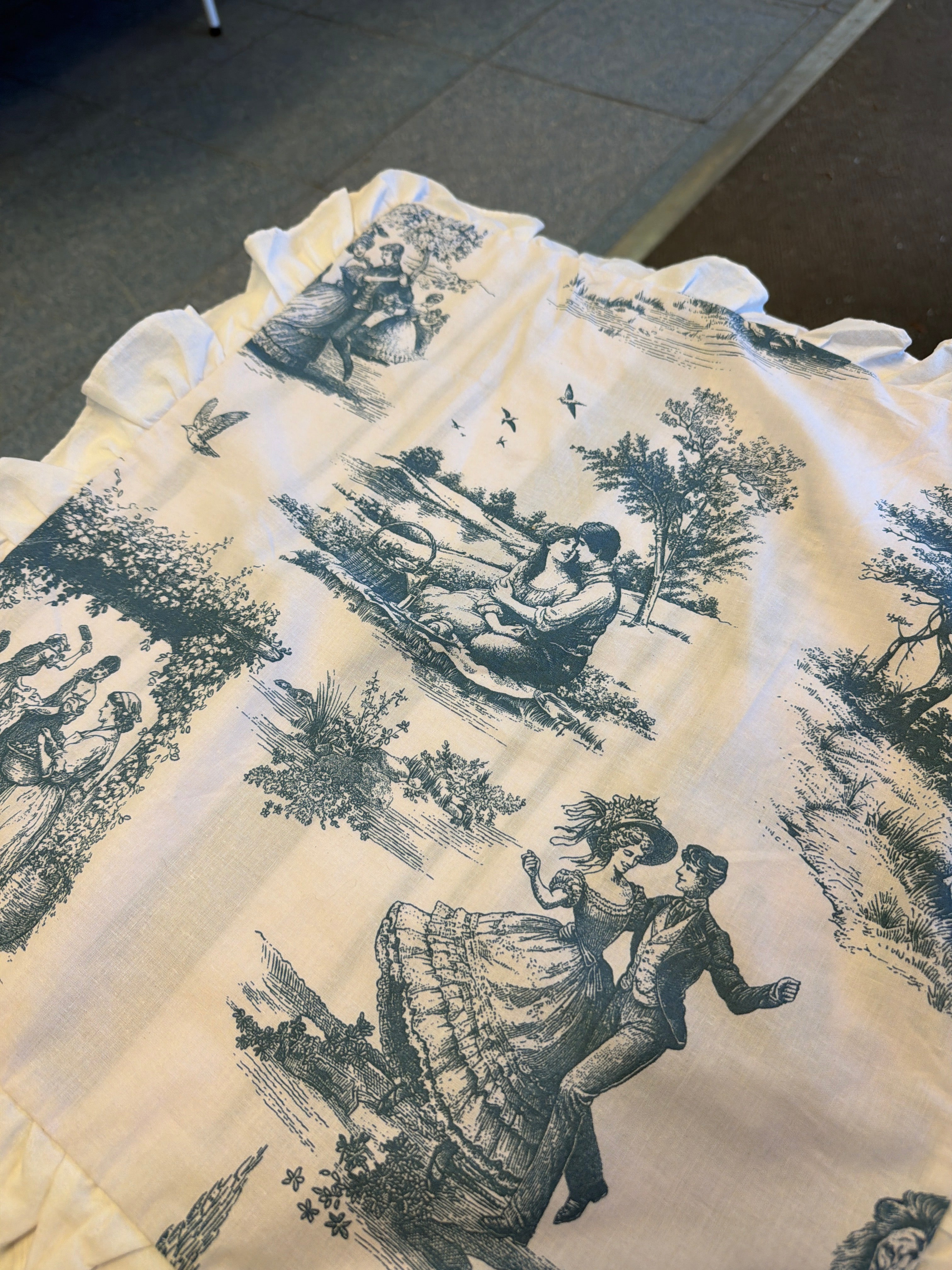 Housse de couette Versailles Bleu - 140x200- 100% coton