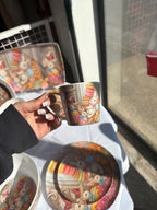 Service à Café Pâques 2026 - 12 Pièces en Mélamine – 6 Tasses & 6 Soucoupes