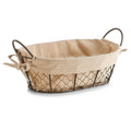 Corbeille à pain avec sac "Countrystyle", métal/lin: Marron/beige / Env. 30 x 21 x 11 cm