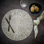 Set de table, plastique, argenté