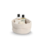 Panier de rangement en piqué gaufré polyester crème: Mousse / Env. Ø 25 x 13 cm