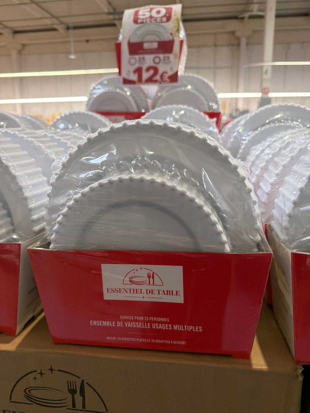 50 pièces enssemble d’assiettes Perles Réutilisable en plastique