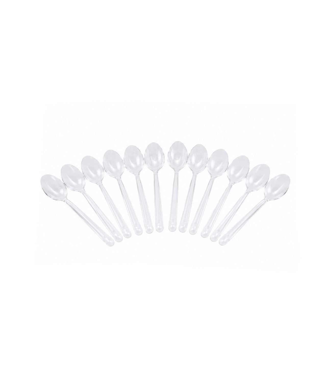 12 Grandes cuillères transparentes réutilisables - 14cm