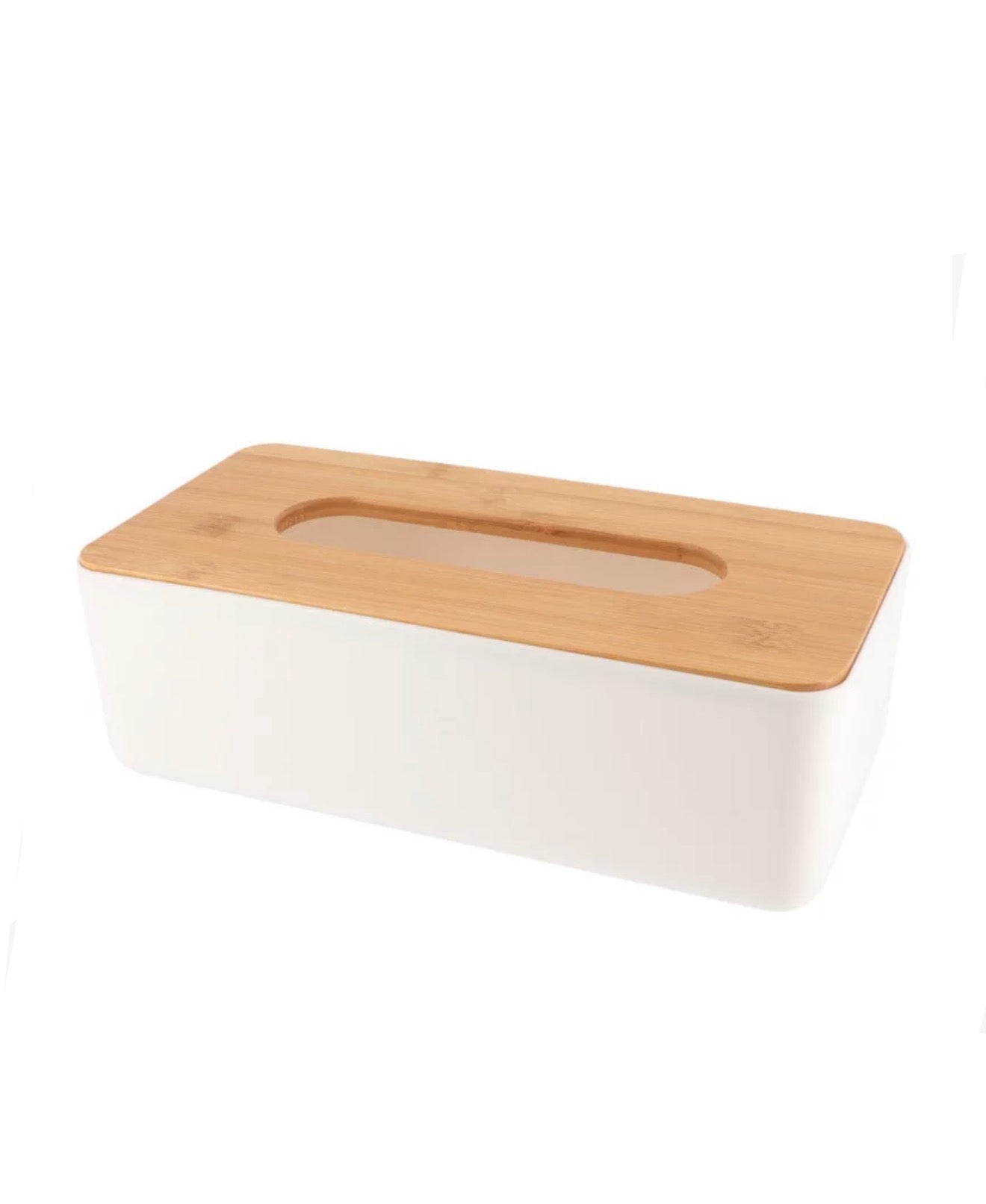 Boîte a mouchoirs blanc / bambou