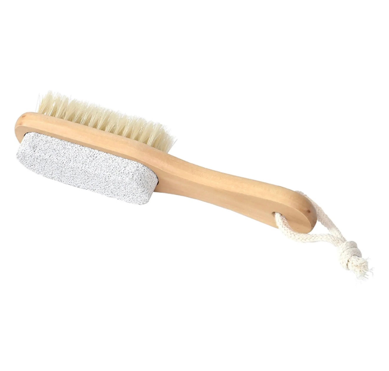 Pierre ponce et brosse pied bois
