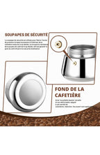 Cafetière à expresso 12 tasses en acier inoxydable 600ml