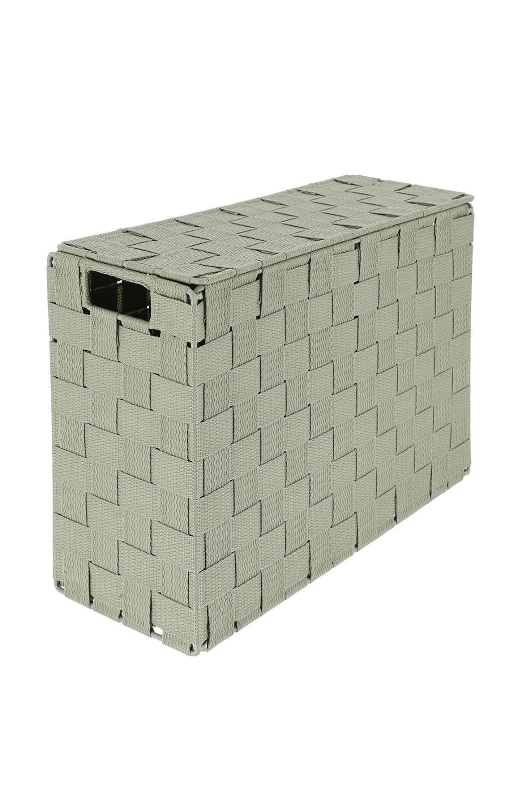 Panier de rangement pour papier toilette rectangulaire polyester /metal - vert