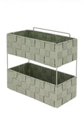Etagere 2 niveaux gm en polyester tresse metal pliable a poser ou fixer - Vert