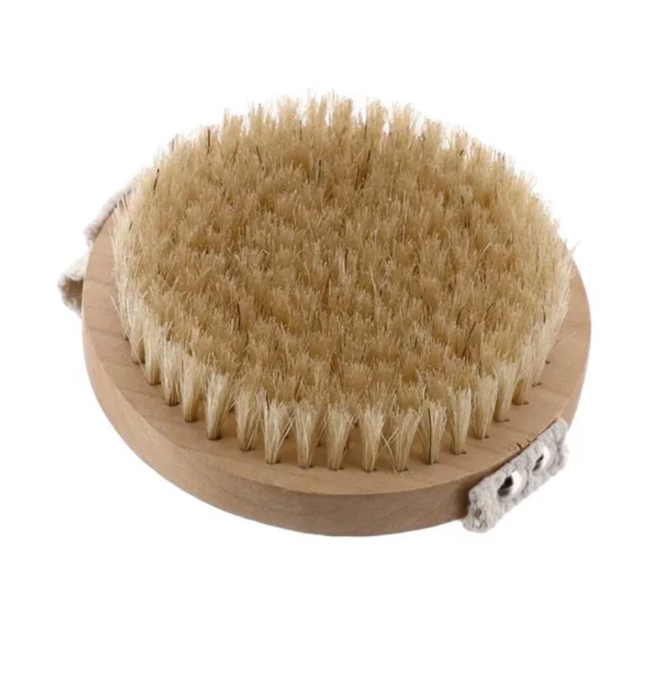 BROSSE LAVANTE RONDE CORPS BOIS POILS NATURELS - NATUREL