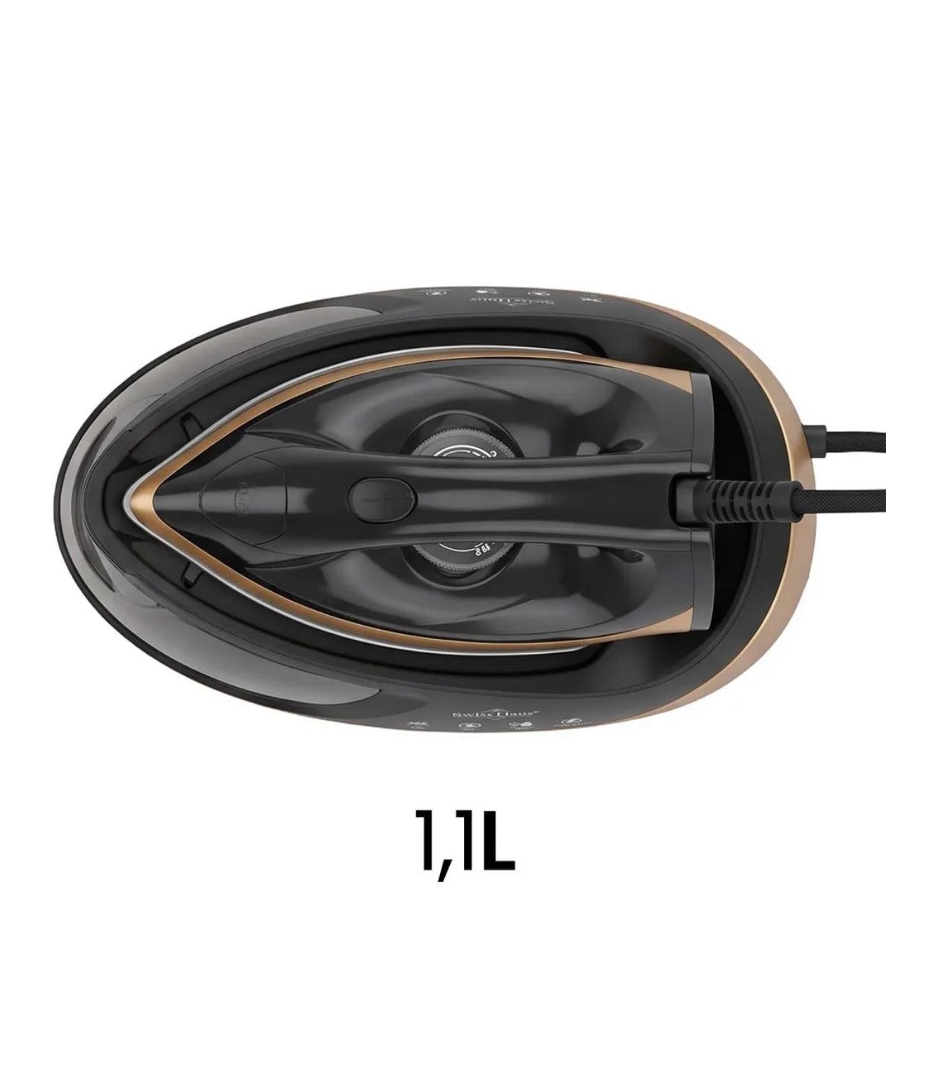 Centrale vapeur Swiss Haus® 1,1 L – 2250 W – Noire et dorée