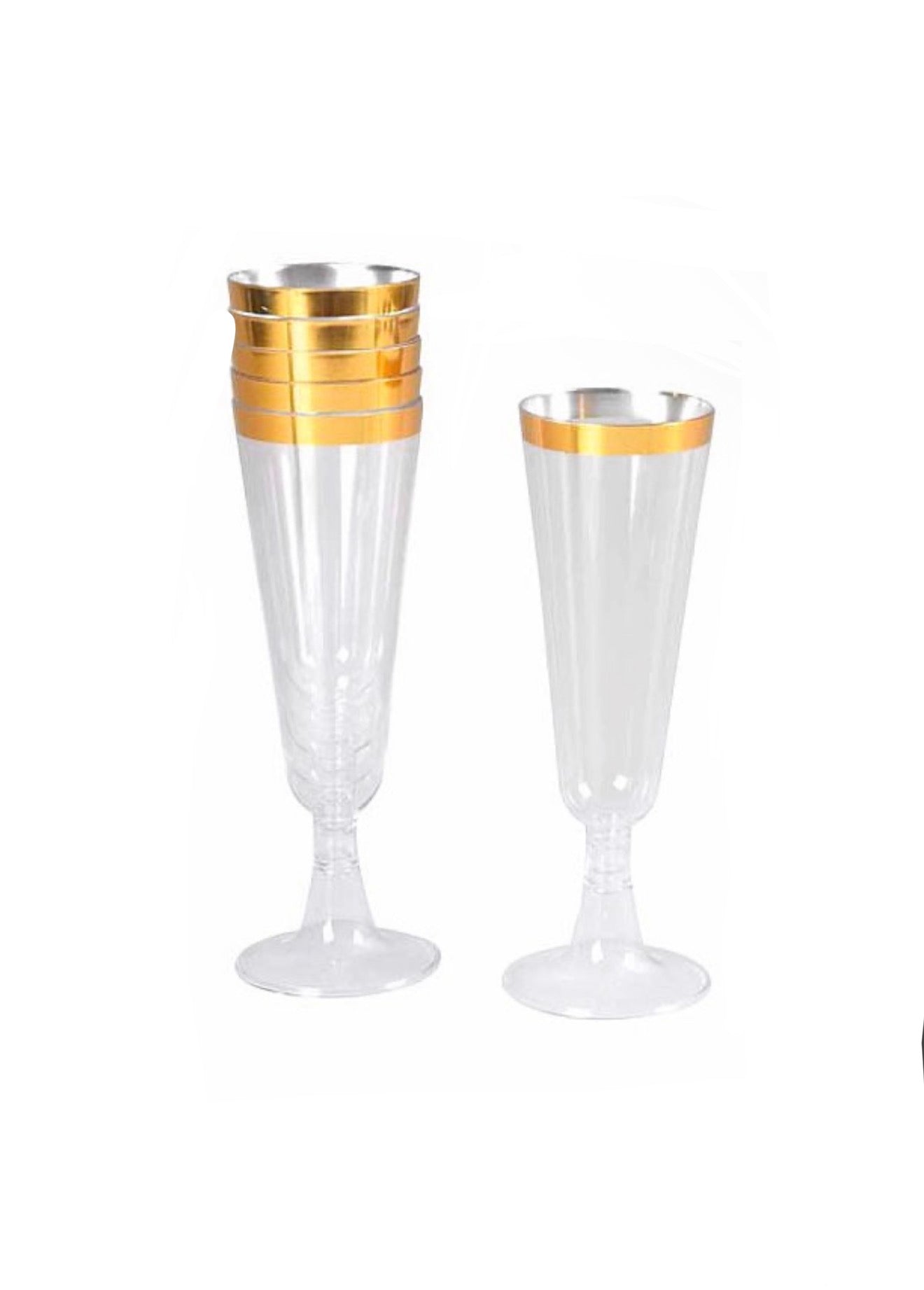 6 Flûtes à champagne liseré doré