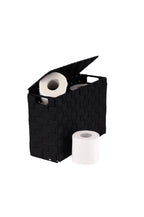 Panier de rangement pour papier toilette rectangulaire polyester /metal - Noir