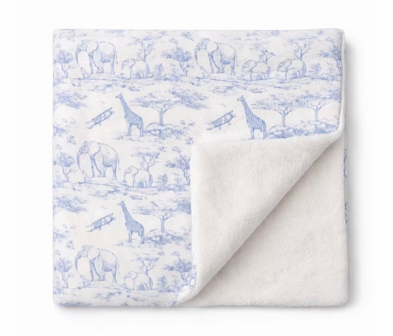 Plaid enfant Bleu Inspiration Toile de Jouy