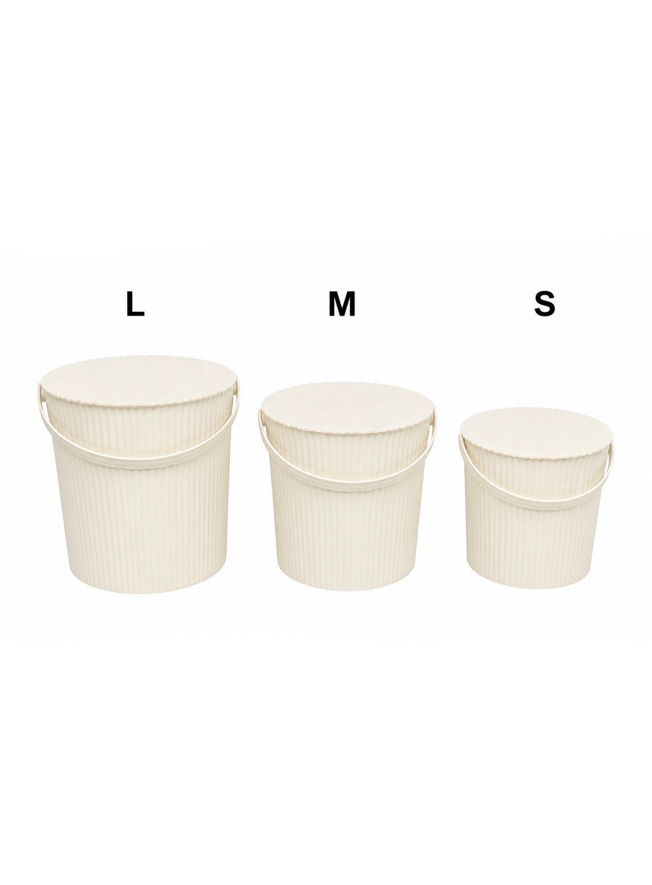 Lot 3 seaux + couvercles - S / M / L