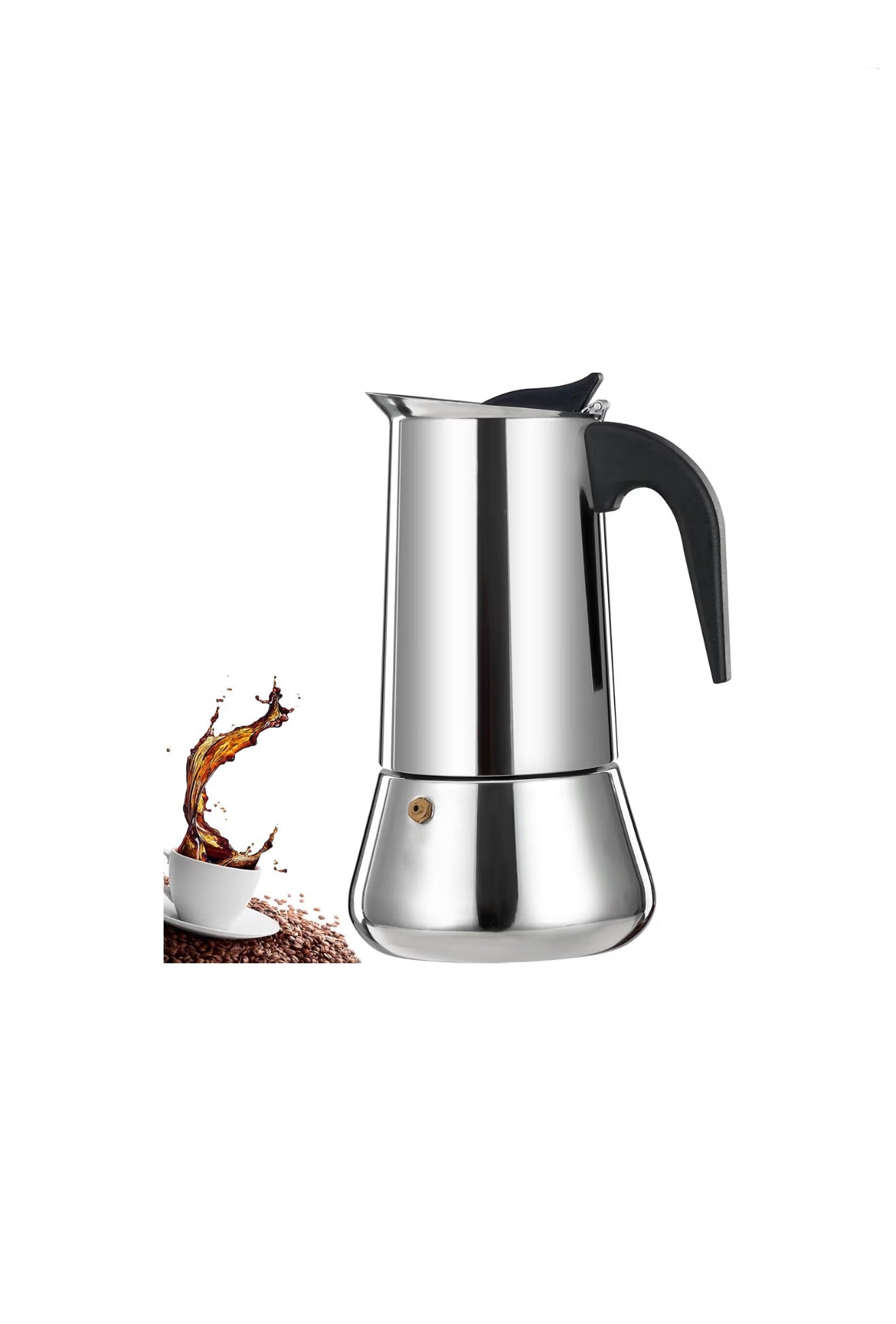 Cafetière à expresso 12 tasses en acier inoxydable 600ml