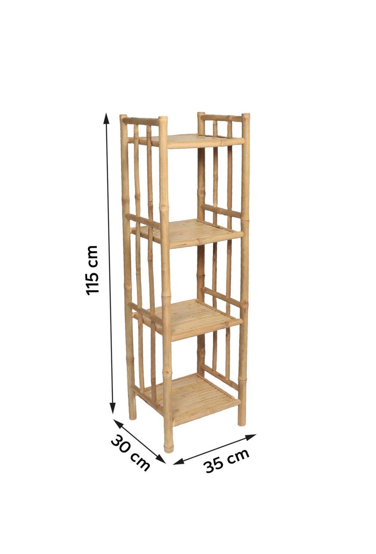 Meuble 4 etageres bambou a monter- bambou