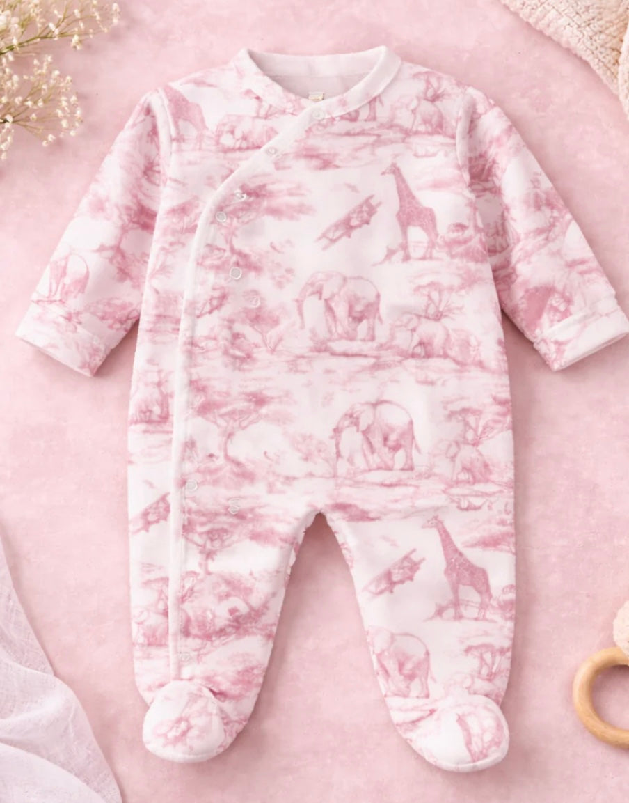 Pyjamas inspiration toile de Jouy 0/3 mois