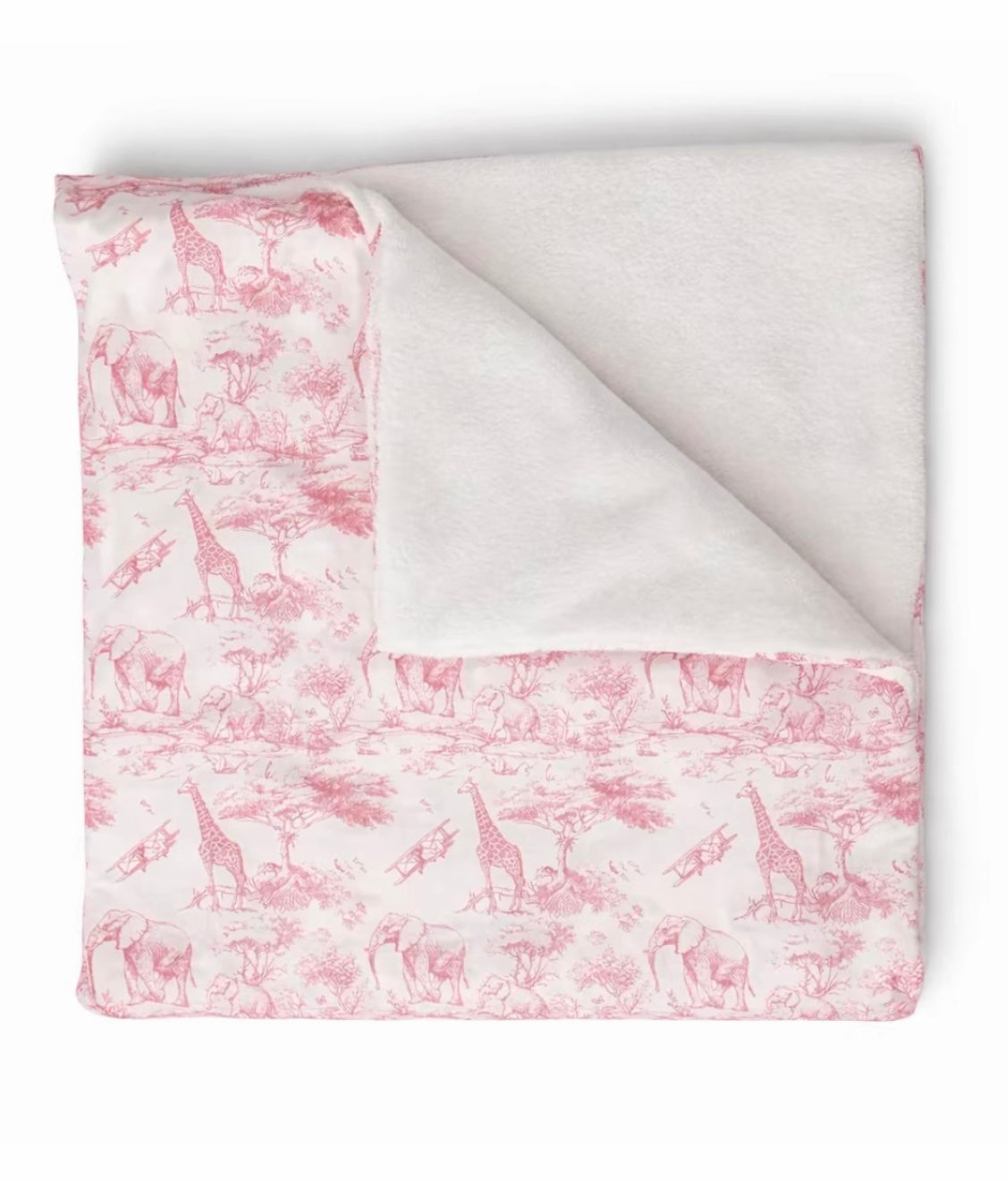 Plaid enfant Rose Inspiration Toile de Jouy