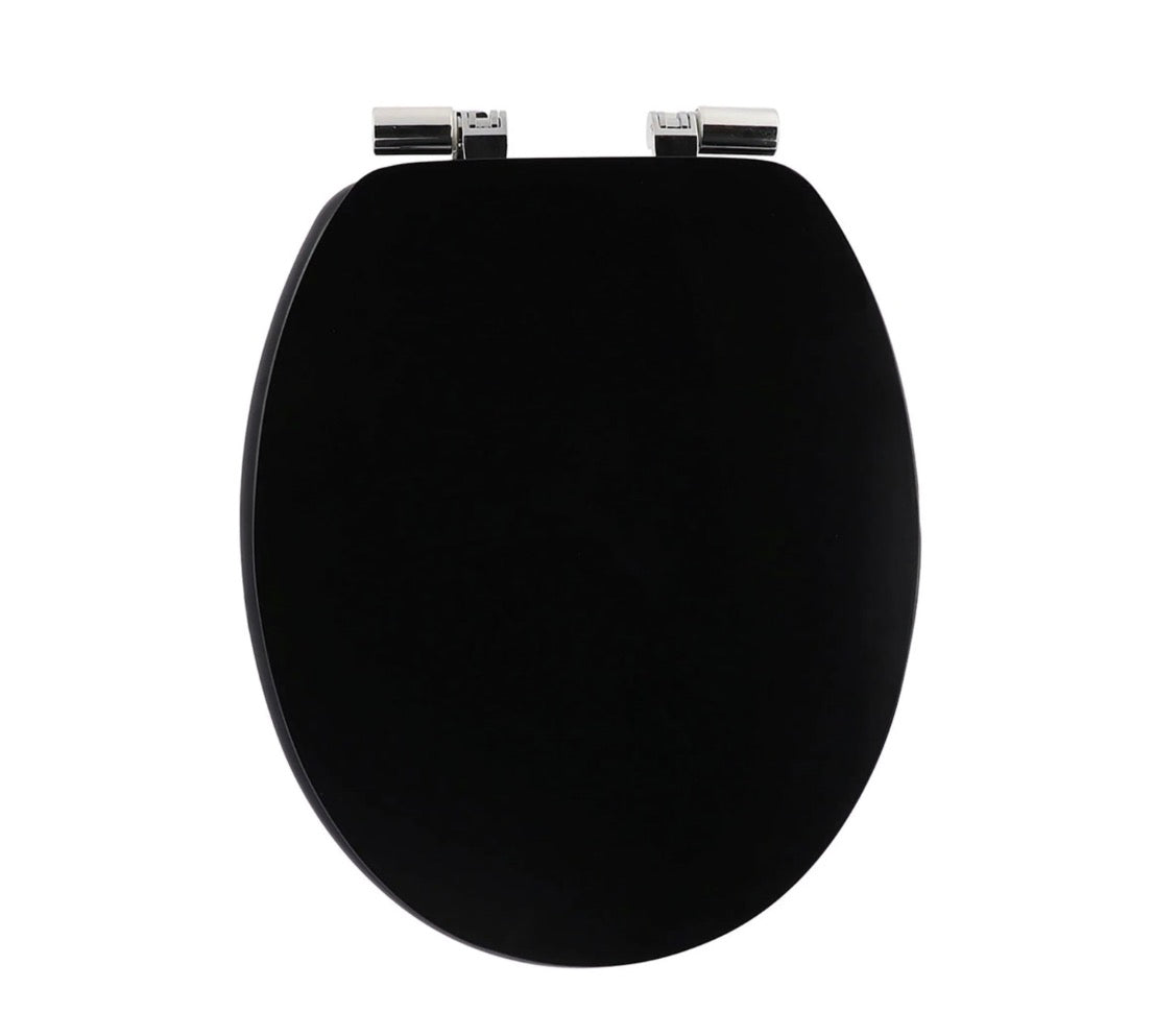 Abattant WC fibres de bois noir 37.5x46cm