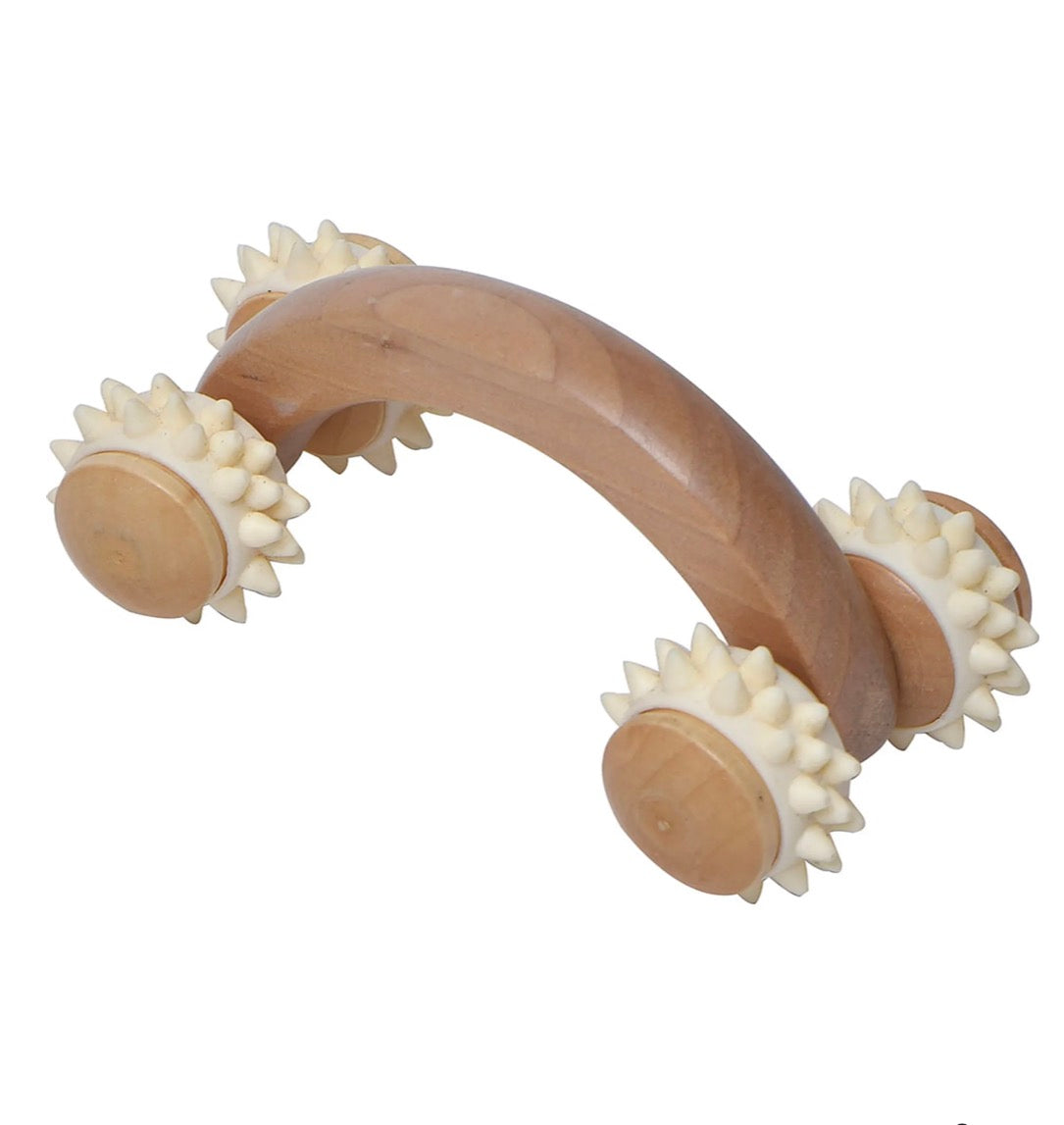 Roue de massage corps bois 6.5x12.5x5.5cm
