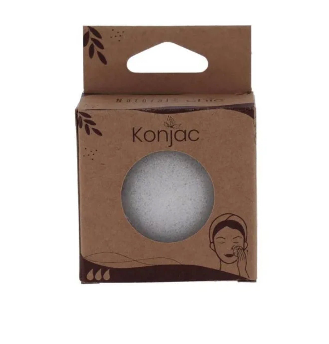 Éponge Konjac forme ronde blanc