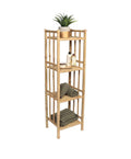 Meuble 4 etageres bambou a monter- bambou