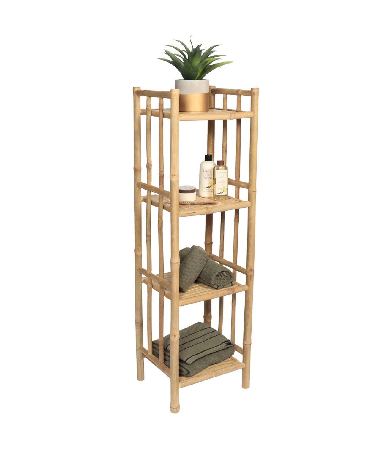 Meuble 4 etageres bambou a monter- bambou