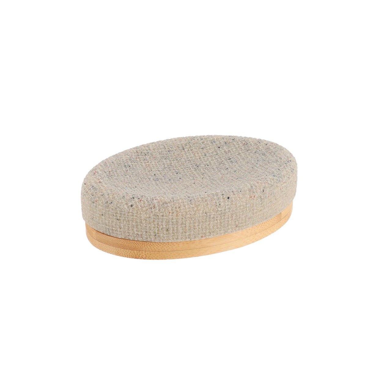 Porte savon polyrésine tresse ovale naturel 13.6x9x4cm Beige