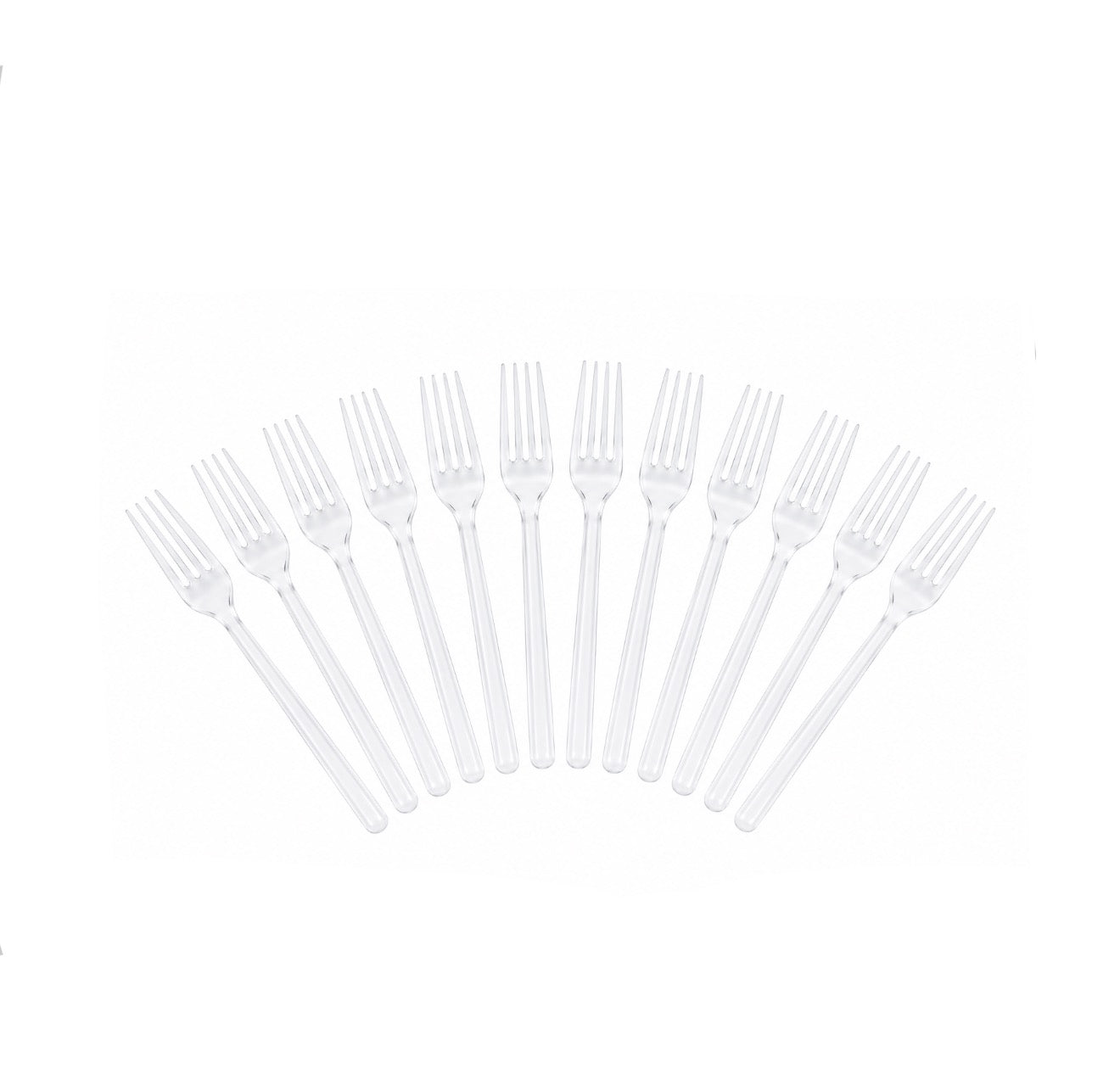 12 Fourchettes transparentes réutilisables