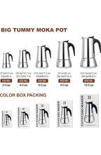 Cafetière à expresso 12 tasses en acier inoxydable 600ml