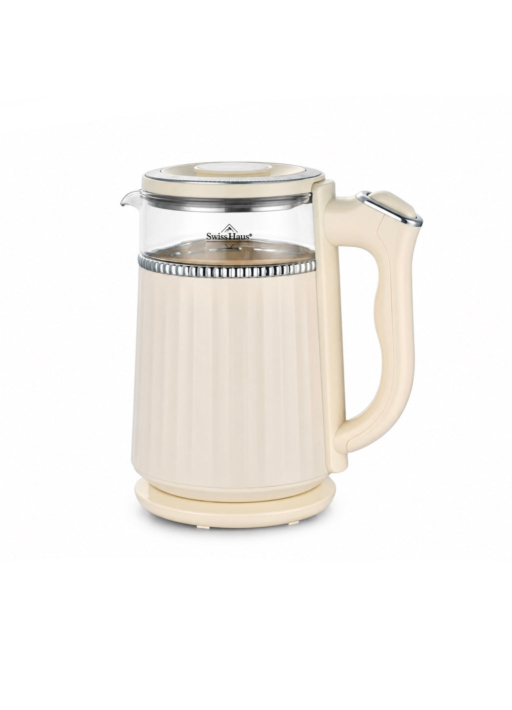 Bouilloire – 1,7L - Rétro – Intérieur en verre – 2200W – Crème