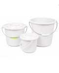 Lot 3 pièces - 1 pot / 1 petit pot / 1 seau - BLANC