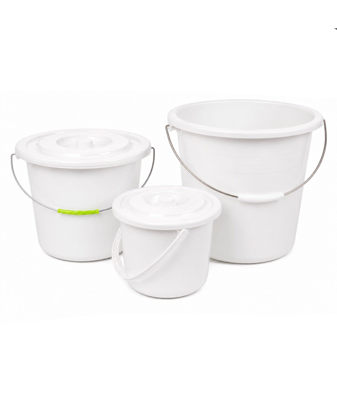 Lot 3 pièces - 1 pot / 1 petit pot / 1 seau - BLANC