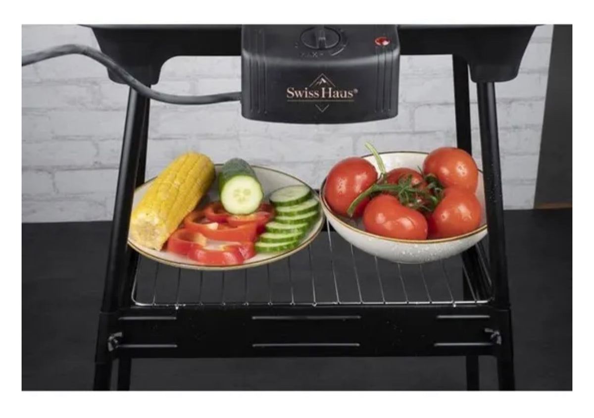 Barbecue Grill électrique sur pied 2000W Noir