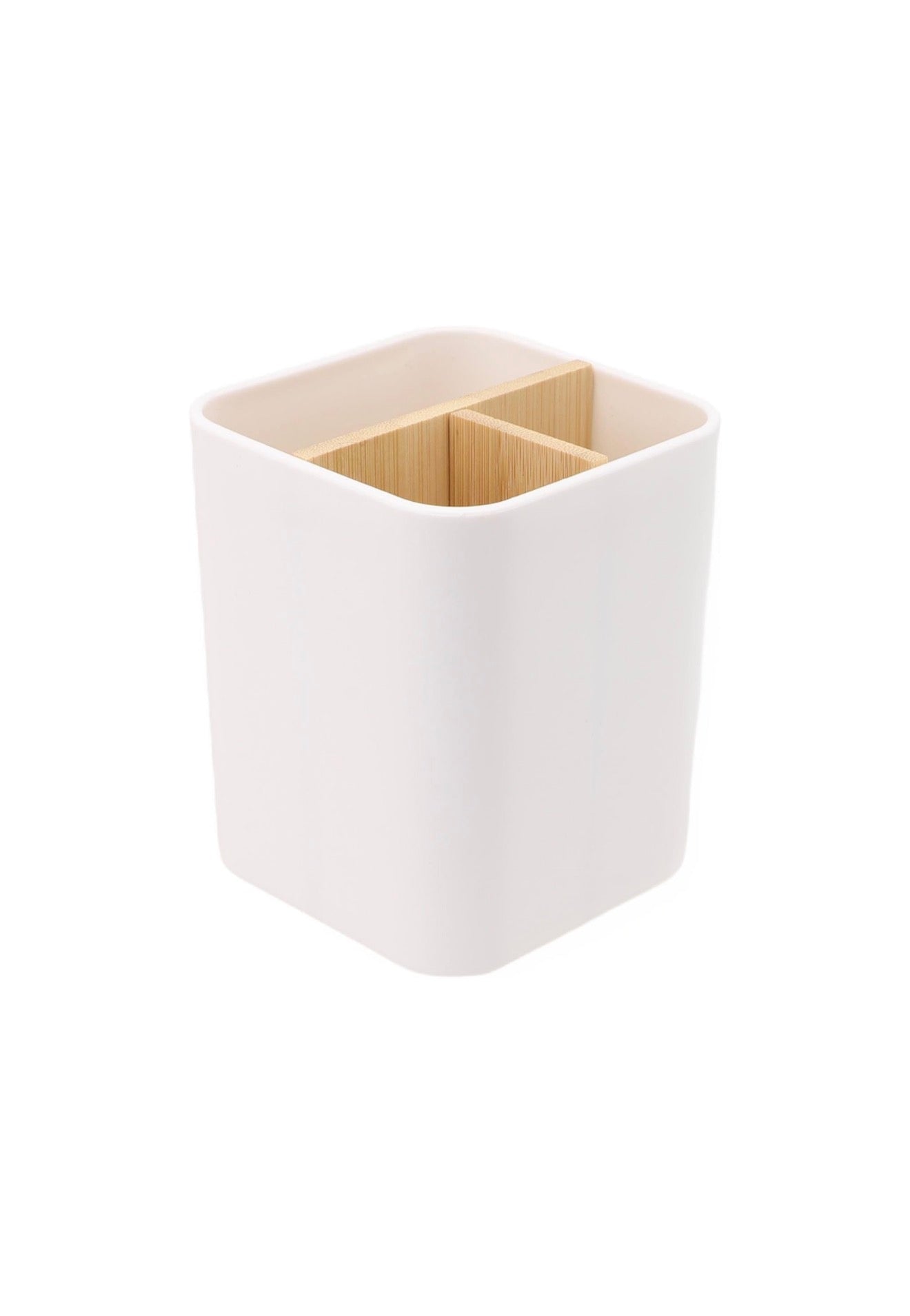 Support Brosse à dents - Blanc - Bambou
