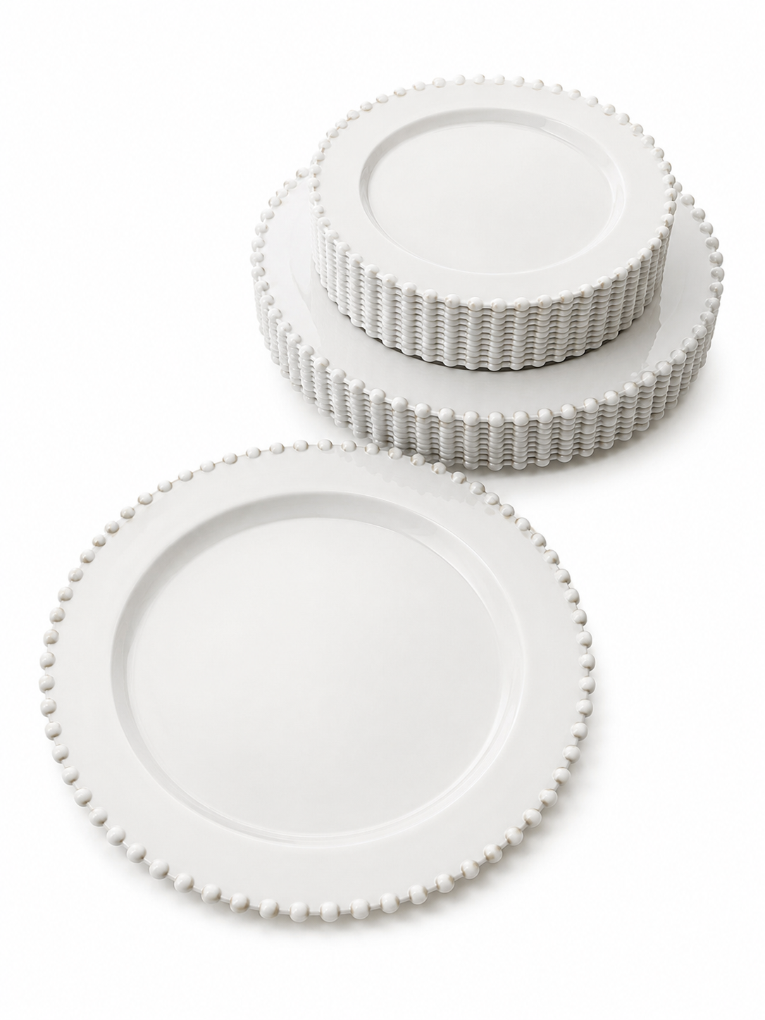 50 pièces enssemble d’assiettes Perles Réutilisable en plastique